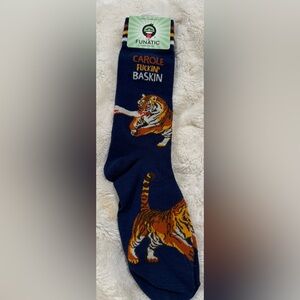 Men's Tiger Print Socks - Navy Blue